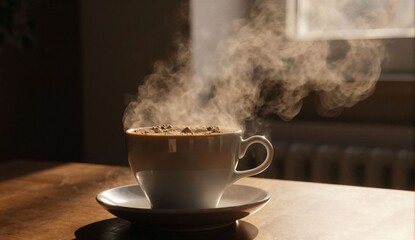 Spring morning coffee brewing - ultra realistic