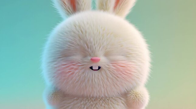 3D Cute Happy Bunny Hop Animation &ndash; adorable cartoon rabbit jumping in place