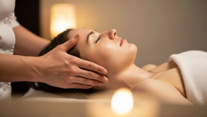 Obraz premium Relaxing Head Massage for Ultimate Serenity and Well-being