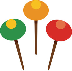 Vector Illustration of board pins on a white background, 