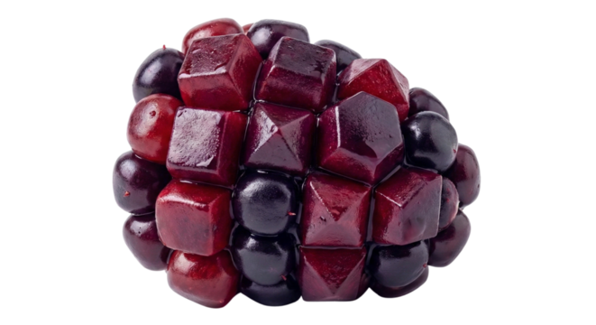 Close up of a cluster of deep red and purple polished stones