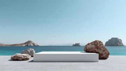 White platform by the sea