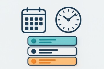 Streamlined time management tools calendar clock design for effective scheduling organization fostering productivity and efficiency in digital workflows