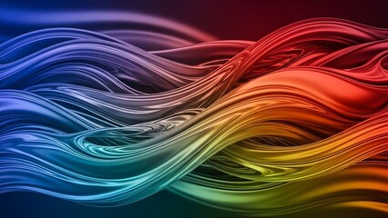 Multicolored light waves resembling a flowing rainbow, moving dynamically. Bright colors and smooth transitions create a futuristic and artistic impression.
