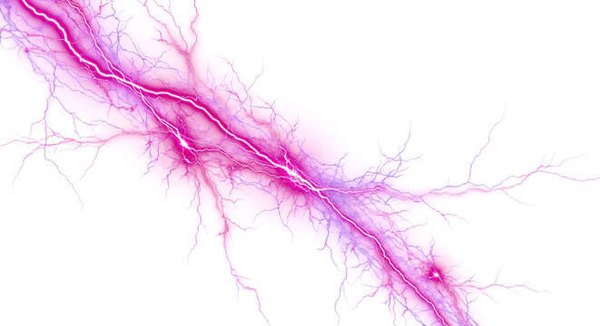 Energetic pink and purple lightning strikes across a dark backdrop, creating a powerful, dynamic effect - Powered by Adobe