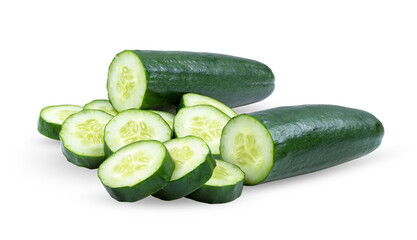 Slice of cucumber isolated on transparent png