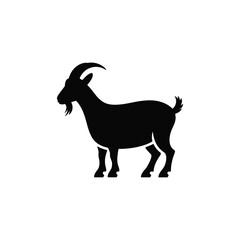 Black silhouette of a standing goat