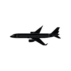 Silhouette of a modern commercial airplane in flight