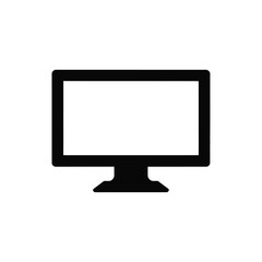 Simple black silhouette of a modern computer monitor