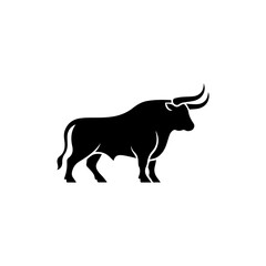 Bold Silhouette A Powerful Bull Symbolizing Strength and Tenacity in Design