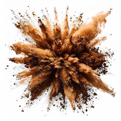 Exploding earthy brown powder
