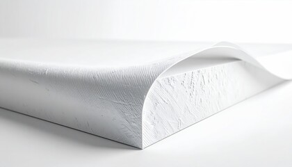 White textured sheet draped over a block