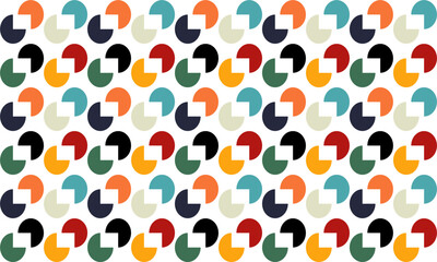 vintage color, red orange yellow green blue seamless repeat circle pattern, replete image, design for fabric printing
