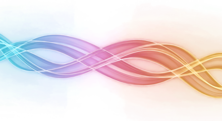 Vibrant glowing energy waves flowing across a dark background, modern abstract design.