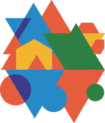 Abstract Colorful Geometric Vector   Modern Shape Illustration © MstHazara