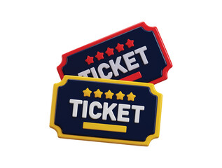 Carnival ticket icon 3d render concept of carnival, theater, event or festival ticket icon vector illustration