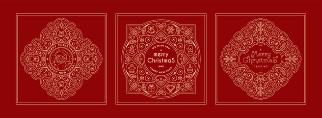 Christmas labels set