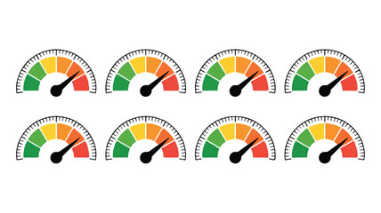 Gauge Indicators A Collection of Performance Measurement Icons for Analytics & Progress Visualization
