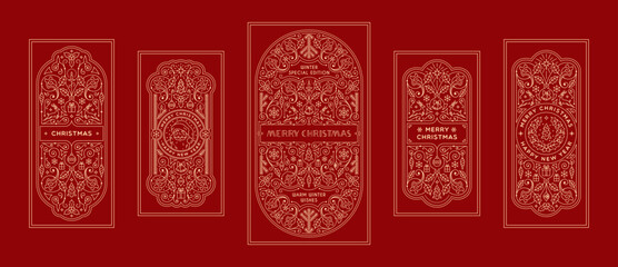 Christmas labels set