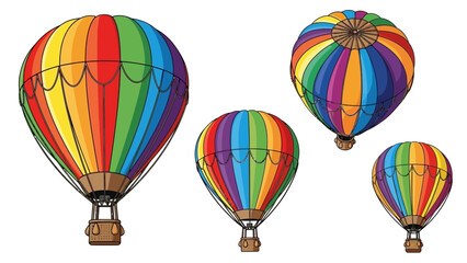 Fototapeta premium Vibrant Hot Air Balloons Taking Flight in a Colorful Sky Adventure