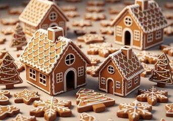 Festive gingerbread houses and cookies for a sweet holiday celebration