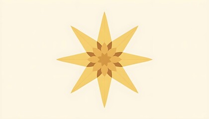 Obraz premium Minimal Radial Floral Geometry Forming A Sleek Golden Pattern