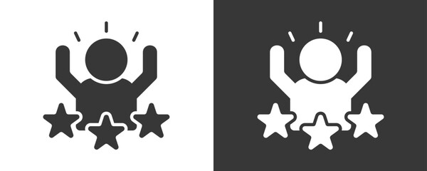 Confidence Icon Set Vector Collection Isolated In Black And White