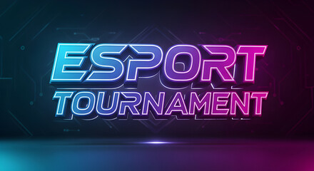 Exciting esport tournament announcement with vibrant neon glow and futuristic design makes for an electrifying gaming experience for gamers everywhere