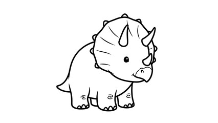 Dinosaur Line Art Coloring Page for Kids