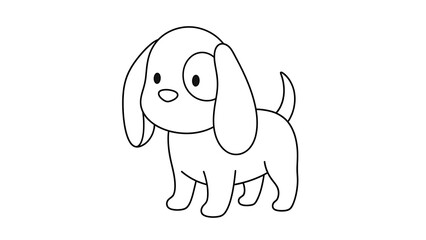 Dog Pet Line Art Coloring Sheet for Adults