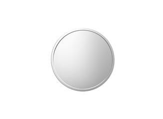 Blank silver coin or medal template on black, perfect for custom designs or