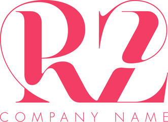 Creative Abstract Initial Letter RZ Logo Design.