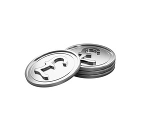 Gleaming silver pound coins representing UK currency, finance, and wealth.