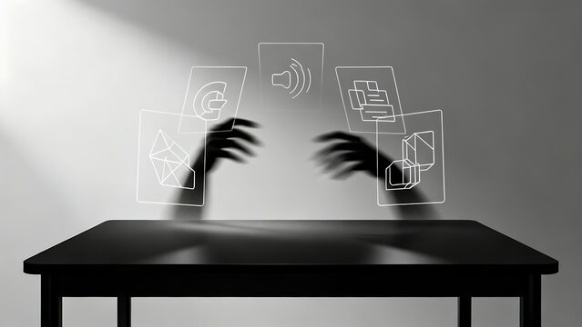 Generative AI conceptualizes digital data presentation and interaction.