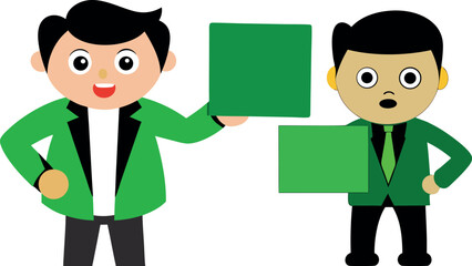 Business Presentation Illustration, Office Meeting Vector, Hand Drawn Business Art, Modern Presentation Design, Corporate Concept Artwork, Cartoon Meeting Illustration, Creative Office Presentation, M