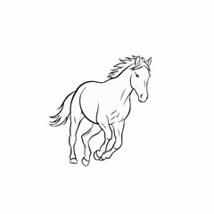 Elegant horse galloping across the field in a graceful motion.