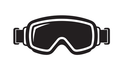 Ski goggles vector icon simple flat design isolated on white background for winter sports and outdoor activities