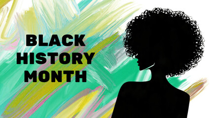 Black History Month &ndash; Elegant Afro Woman Silhouette Poster Design