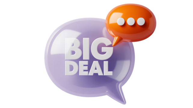 Awesome big deal announcement bubble for promotion marketing or special offer notification sale isolated on white background