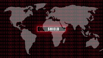 Global digital shield concept with world map and binary code cybersecurity global network - Powered by Adobe
