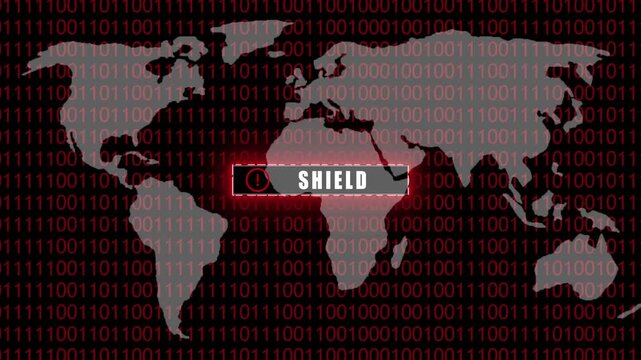 Global digital shield concept with world map and binary code cybersecurity global network - Powered by Adobe