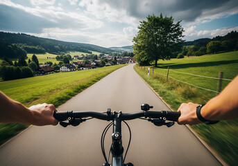 Riding a Bicycle in Nature	