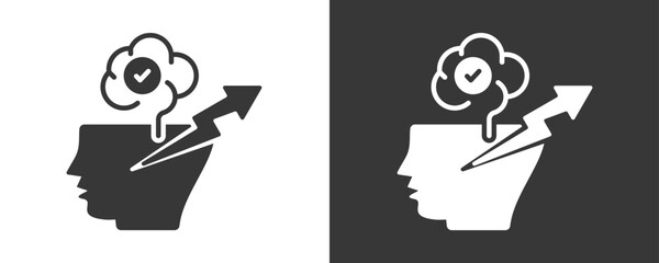 Mindset Icon Set Vector Collection Isolated In Black And White