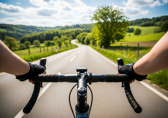 Riding a Bicycle in Nature	