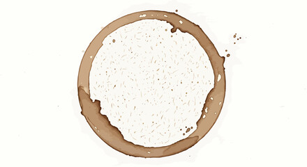 Circular Coffee Stain on White Surface A Simple Yet Detailed Macro Shot for Design and Texture
