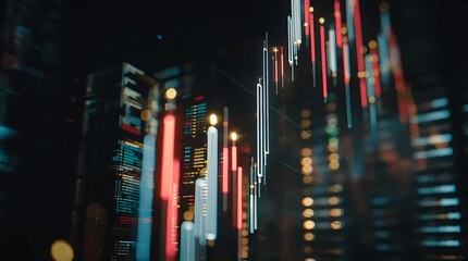 Abstract visualization of digital financial data charts representing market trends and economic growth - Powered by Adobe