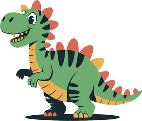 Cute Dinosaur Vector | Cartoon Prehistoric Illustration