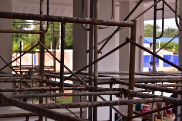 people, construction workers, Group of construction workers on building site, on the construction project