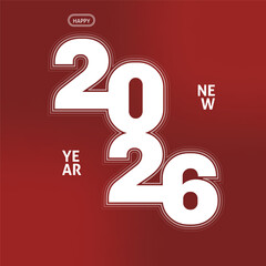 Happy New Year 2026 Decorative Template Design