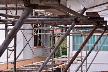 people, construction workers, Group of construction workers on building site, on the construction project